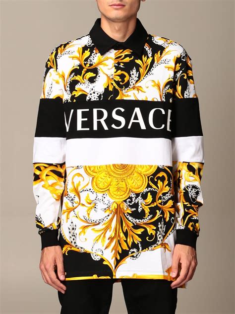 versace collection polo top|versace long sleeve polo.